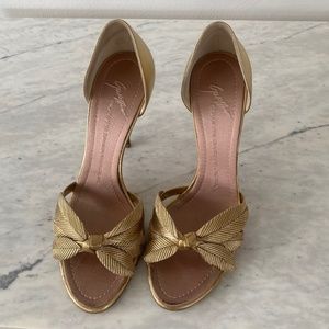 Giuseppe Zanotti Gold Leaf and Tortoise heel shoe